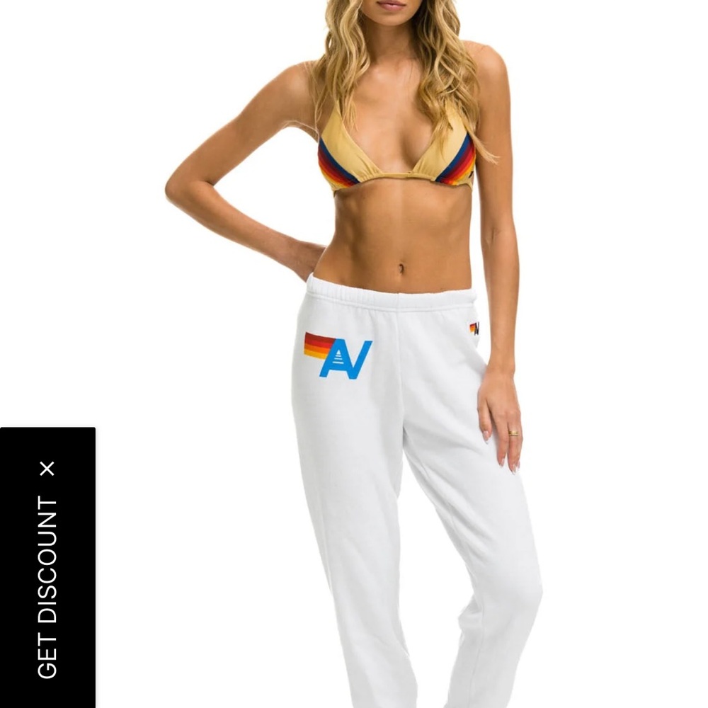 Aviator Nation White Garment with Orange Accent